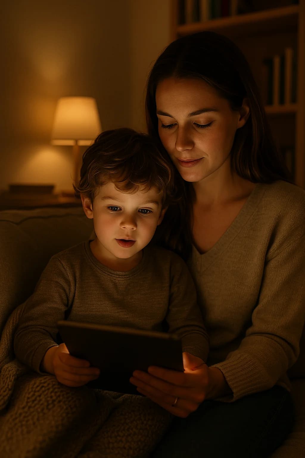 A mother and child sharing a quiet story together
